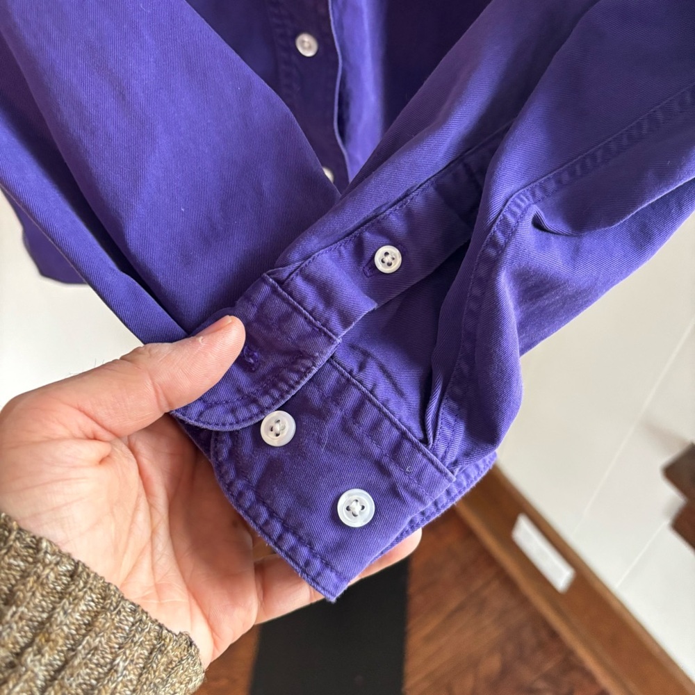Vintage Disney Store Purple Button Up Seven Dwarfs Embroidered Shirt Women Small - Picture 10 of 10